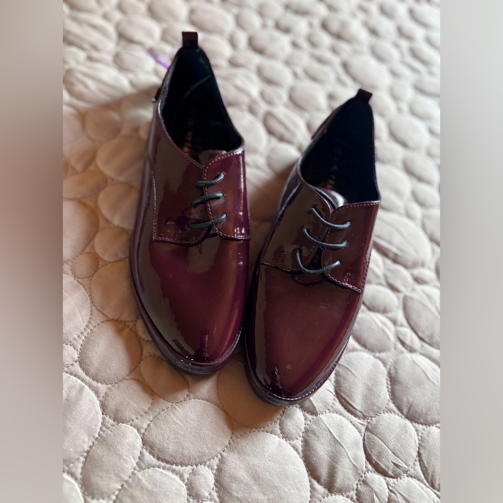 New Burgundy patent shoes